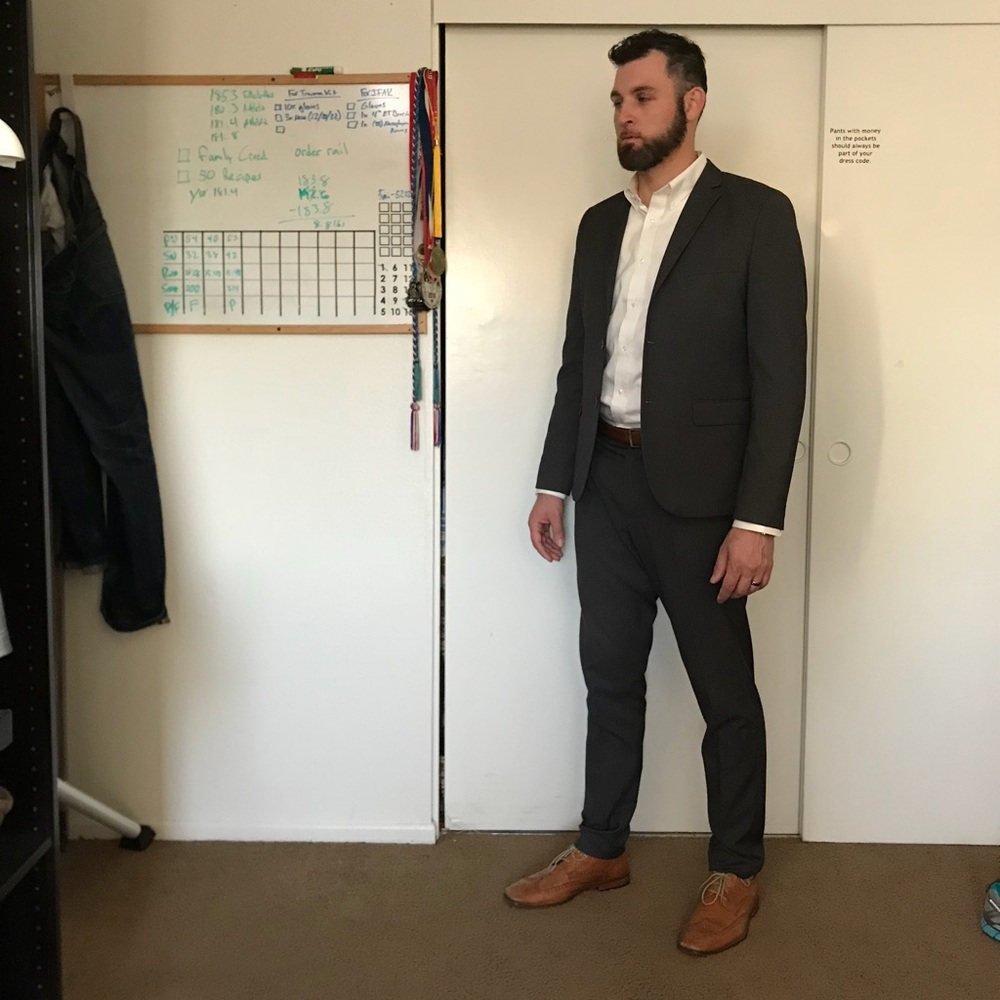 H&M slim fit charcoal suit